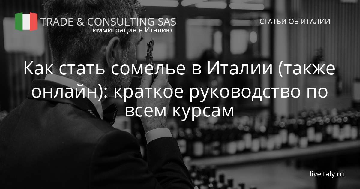 Краткое руководство: обучение профессии сомелье в Италии